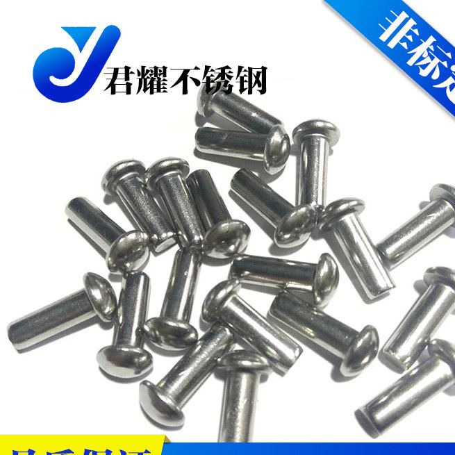 廠家直銷 304不銹鋼半圓頭鉚釘6X25鉚釘 供應圓頭半空心鐵鉚釘