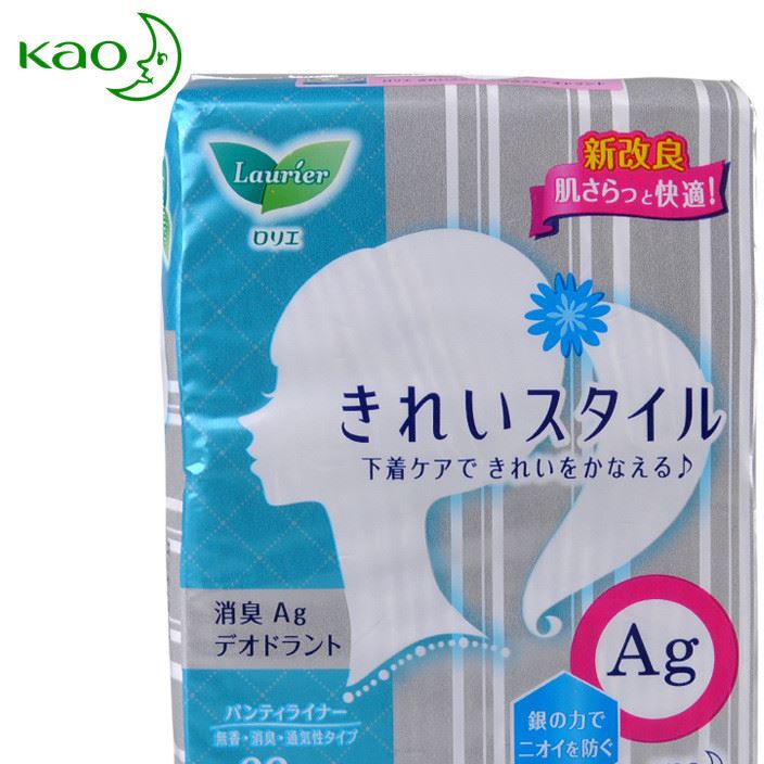 日本花護(hù)墊衛(wèi)生巾原裝62片銀離子除臭護(hù)墊樂而雅