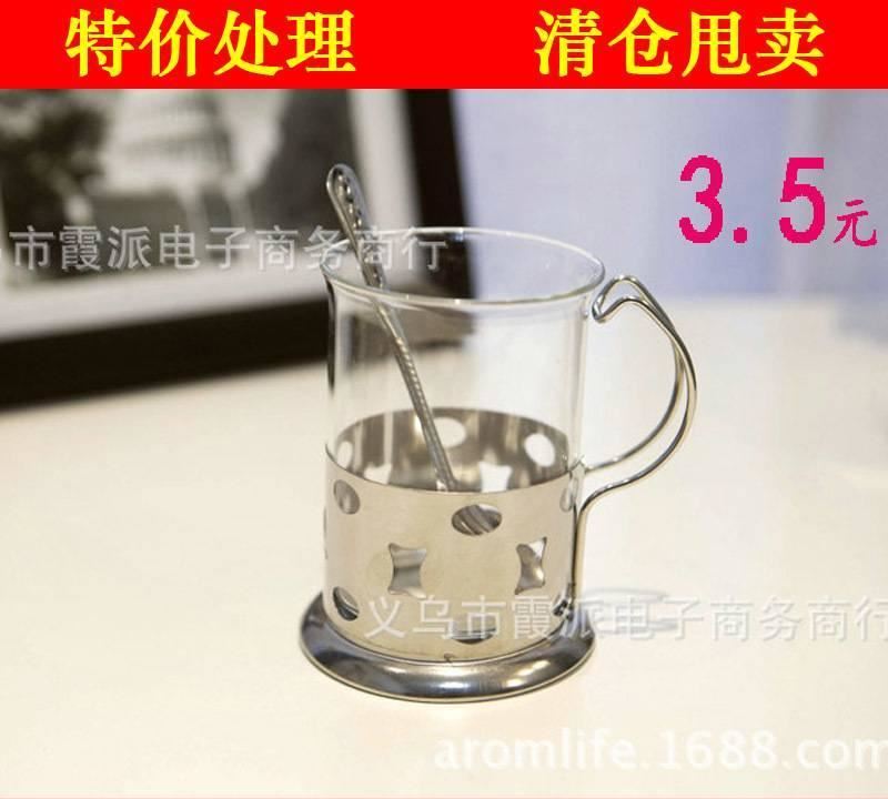 韓國(guó)外貿(mào)返單 咖啡杯 奶茶杯 玻璃杯子學(xué)生禮品家居禮品 送勺子