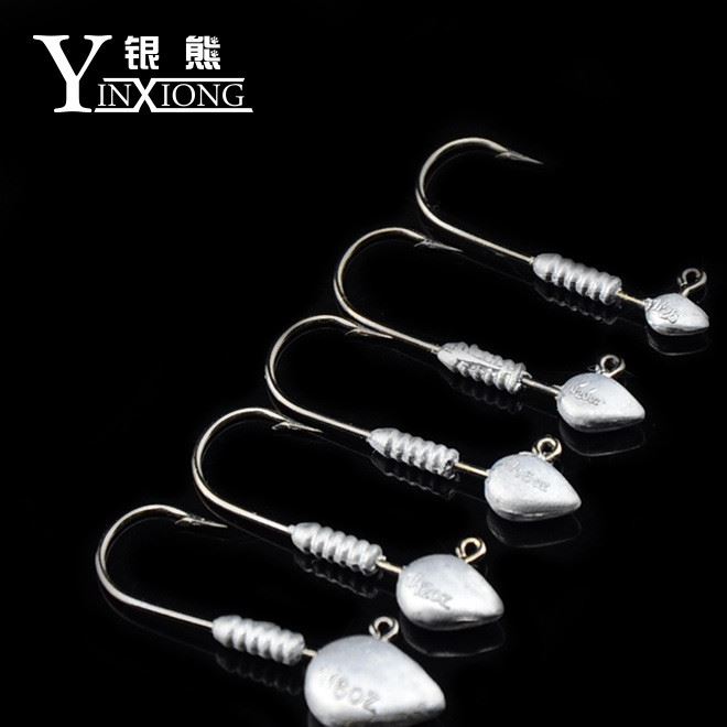 銀熊 鉛頭鉤原色 根釣魚鉤 路亞軟餌軟魚掛餌鉤 1克 1.7克 3.5克