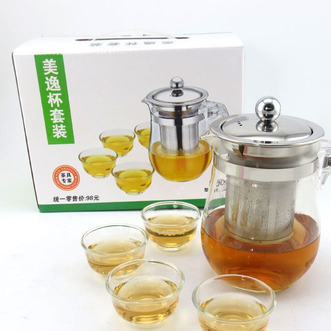 包破损可印LOGO 304内胆美逸杯套装 500ML飘逸杯茶道套装