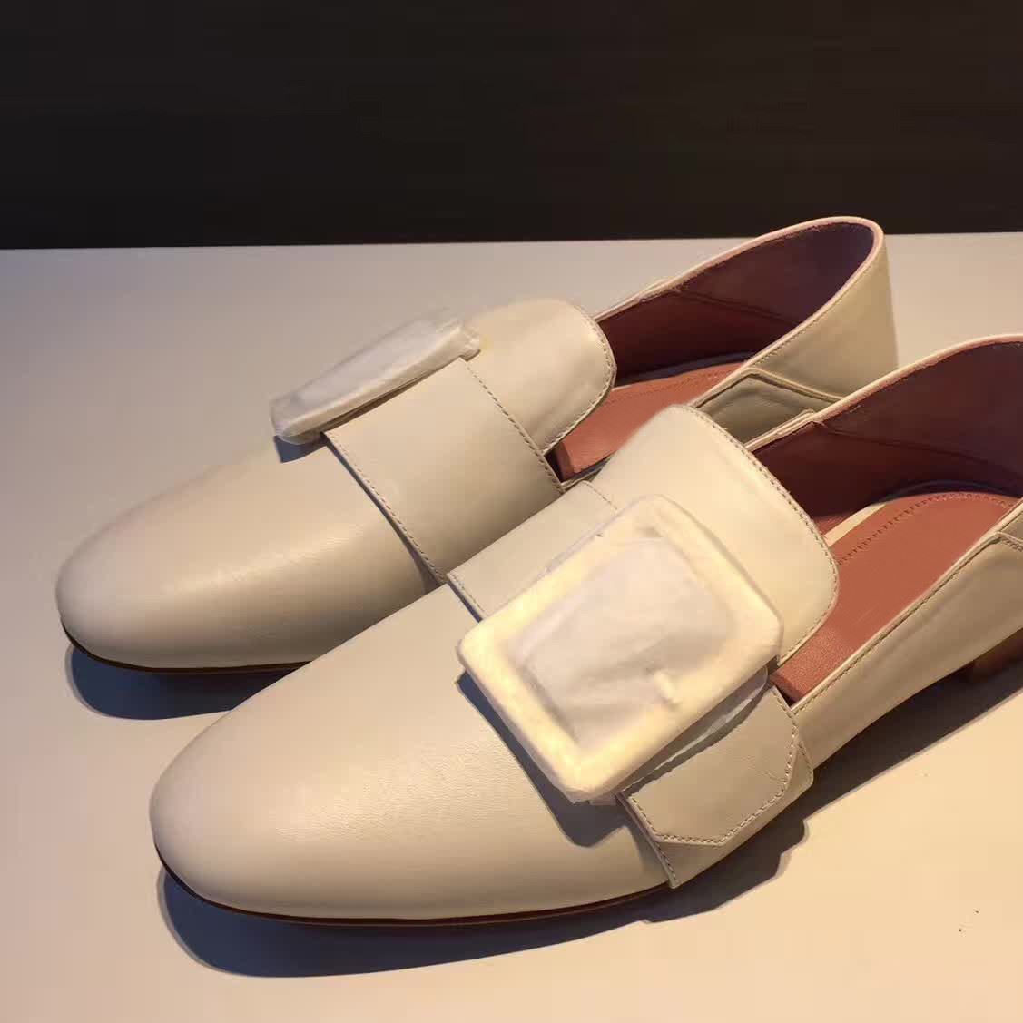 小牛皮鞋面真皮鞋底羊皮称里真空电镀五金方扣女款时尚单鞋