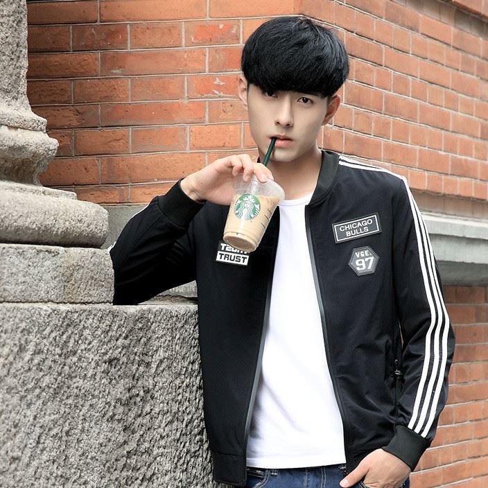 跨境 秋季男裝夾克外套青年學生薄款帥氣jacket韓版運動棒球服