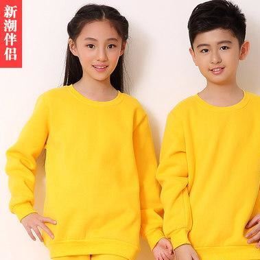 春裝新品加厚童裝DIY定制圓領(lǐng)衛(wèi)衣定制班服幼兒園園服運動裝批發(fā)