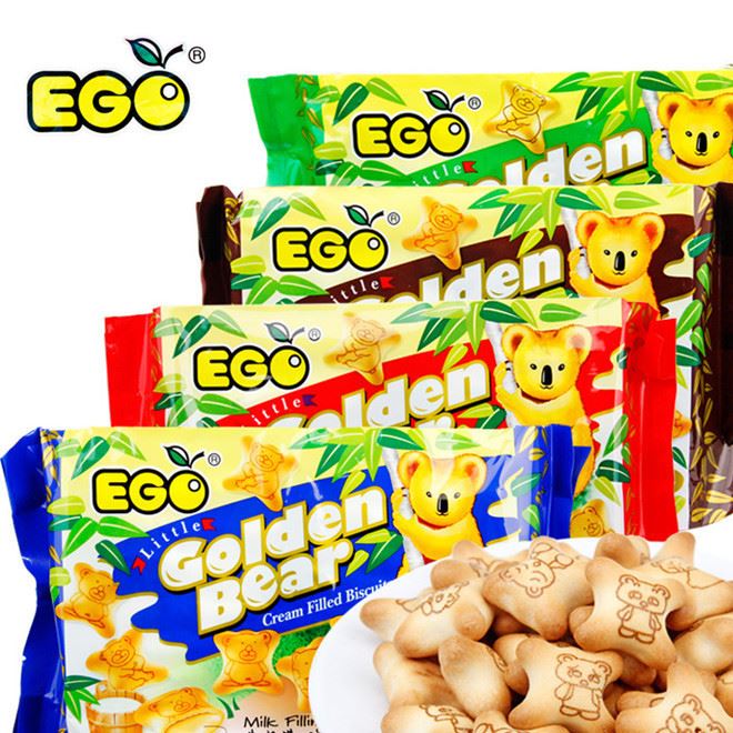 马来西亚 EGO 金小熊灌心 饼干  180g/袋  4种口味 零食批发