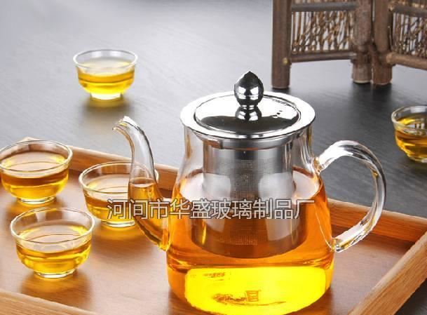 茶具廠家直銷創(chuàng)意不銹鋼漏耐熱玻璃花草茶茶壺定制精品茶具套裝