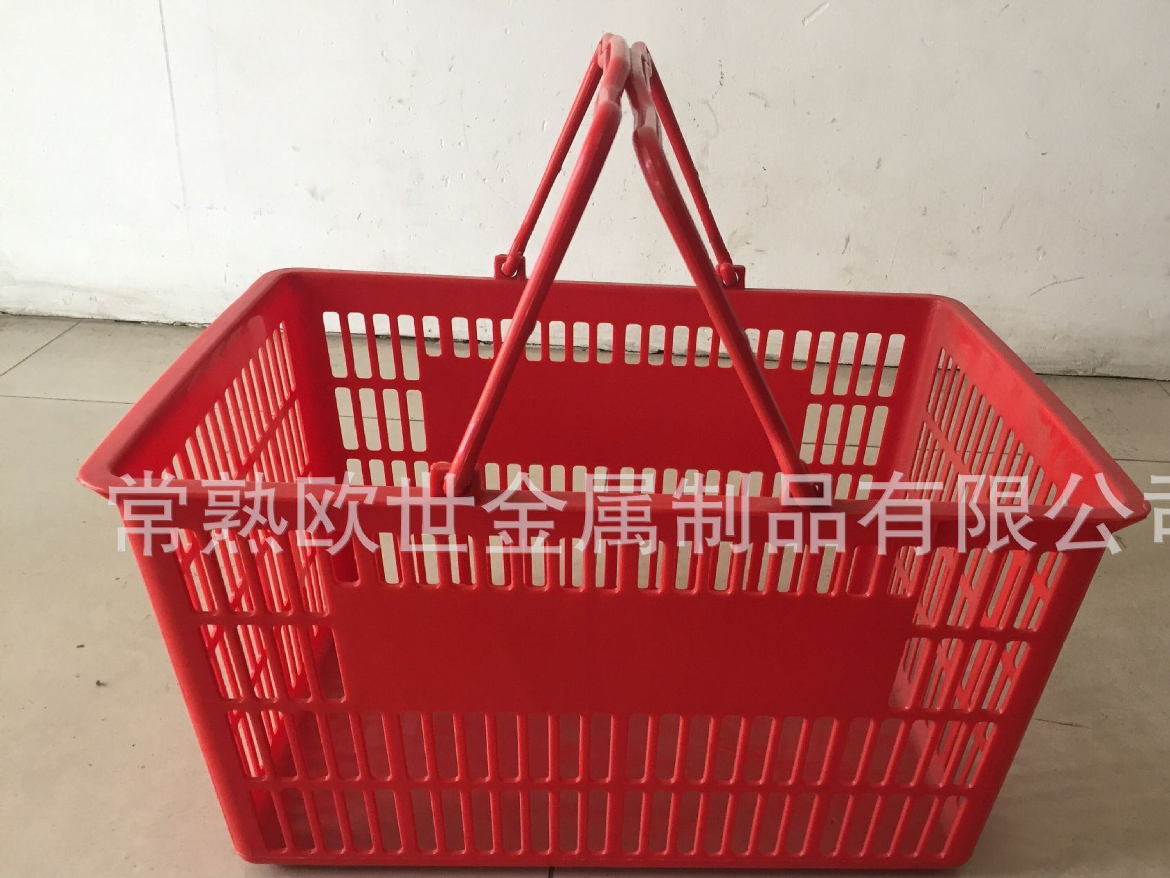 平底網眼塑料購物籃 手提式購物籃  常熟廠家   顏色規格可定制