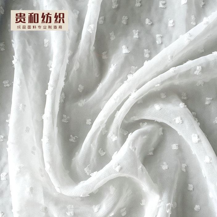 廠家生產(chǎn) 女裝裙子小提花布 雪紡提花面料 透明色雪紡面料包郵