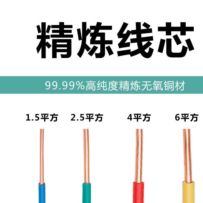 廠家批發(fā)絕緣耐火B(yǎng)V-2.5平單芯電線電纜/國標BV電線6平方10平方