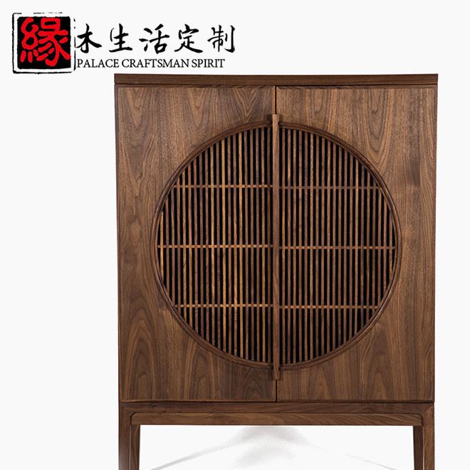 禪意新中式茶葉柜茶水柜玄關(guān)柜酒柜書柜邊柜設(shè)計師茶樓樣板房家具