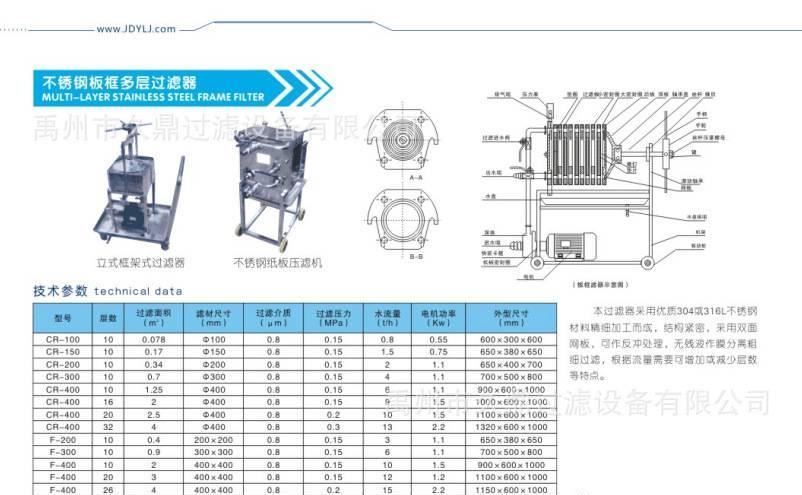 不銹鋼紙板壓濾機|小型板框壓濾機|防腐耐磨過濾器