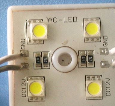 廠家直銷LED膠殼 鐵殼5050四燈貼片防水模組  廣告LED發光字模組