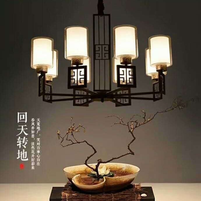 美式新中式現代輕奢燈飾美式新中式現代簡約輕奢客廳大氣復古吊燈溫馨個性黑色餐廳臥室鐵藝歐式簡約吊燈