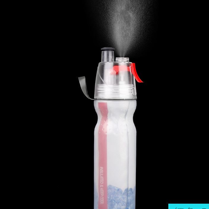 KINGSIR噴霧騎行自行車運動水壺PE雙層塑料水杯保冷功能水杯