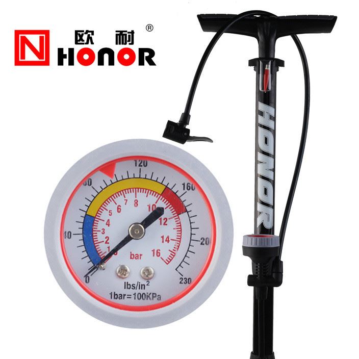 包郵歐耐打氣筒新款落地式打氣筒高壓氣筒高壓可打汽車氣壓表氣筒