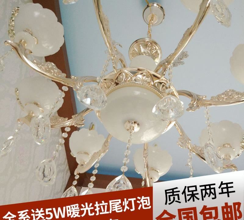 廠家直銷歐式蠟燭餐廳水晶吊燈 Led客廳鋅合金水晶吊燈