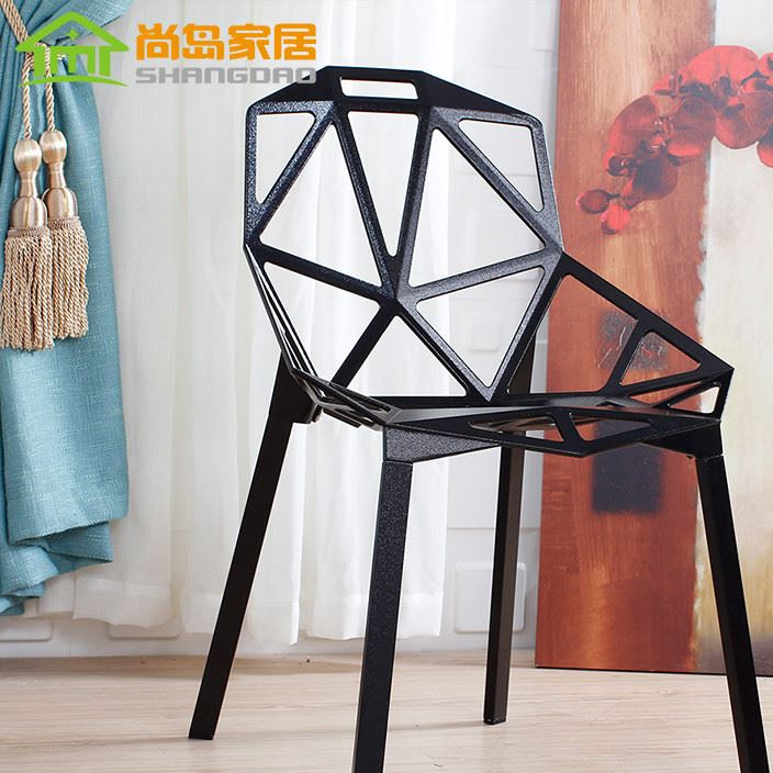 鏤空鋁合金椅 變形金剛椅子chair one現(xiàn)代創(chuàng)意幾何餐椅咖啡椅批發(fā)