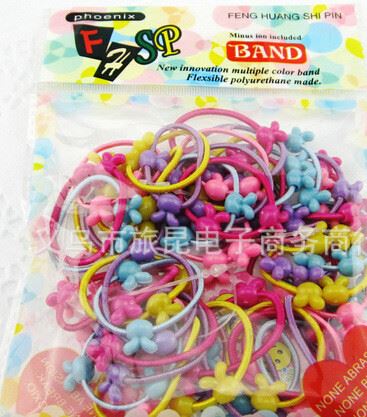 新款兒童米奇，兔頭，星星糖果色卡通皮筋發圈發繩批發地攤批