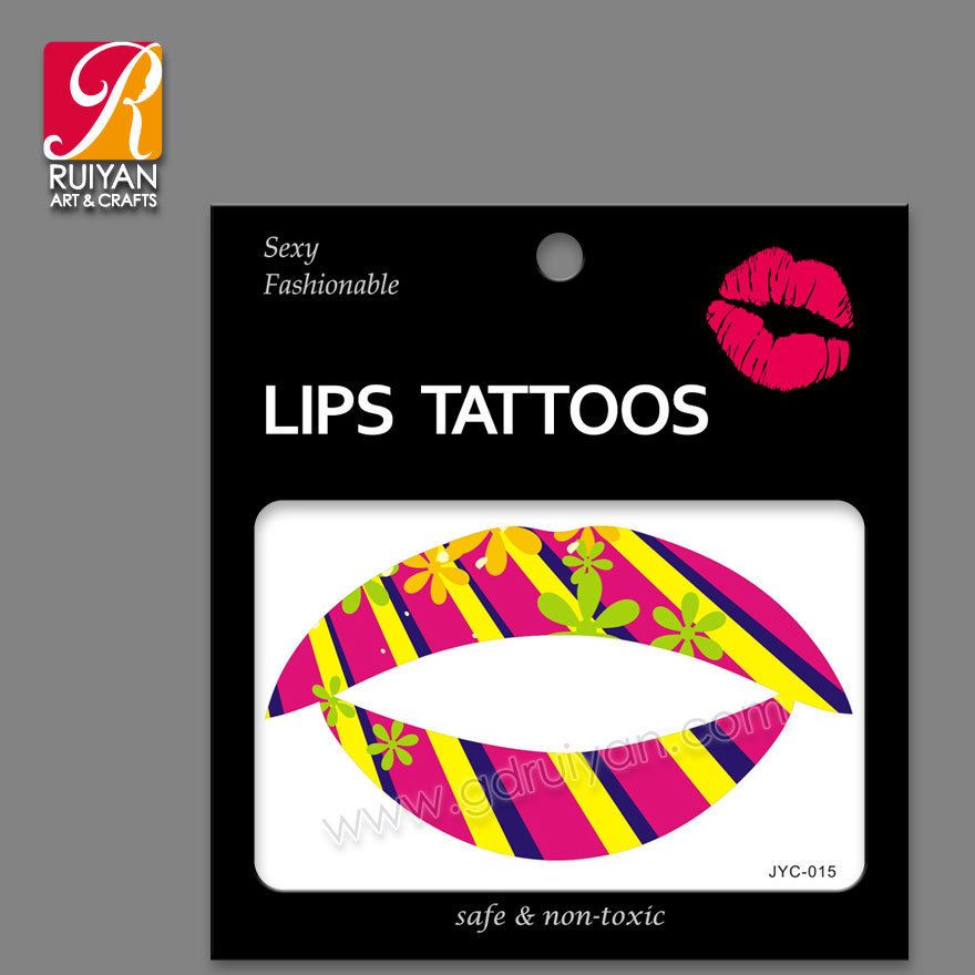 批发订制 Lip Tattoo 嘴唇贴膜  日系 贴纸 防水纹身 广东JYC-015