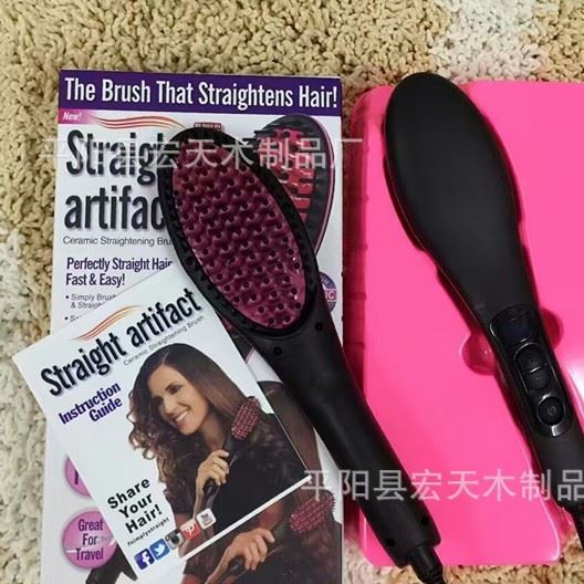 2016TV新品simply straight電動(dòng)順發(fā)梳子 電動(dòng)魔力直發(fā)梳 直發(fā)器