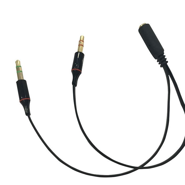 一分二音頻線單孔電腦帶麥耳機3.5mm轉接頭 3.5母轉雙3.5公分線器