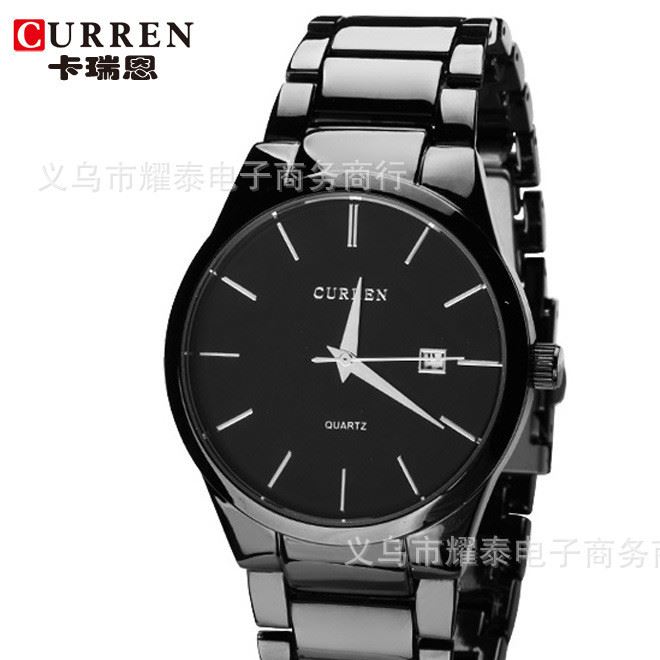 現(xiàn)貨外貿(mào)熱賣卡瑞恩Curren8106 歐美簡約男士合金鋼帶手表