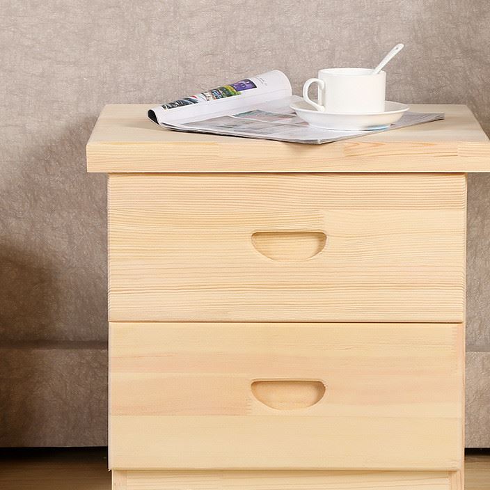 松木床头柜实木简约现代小柜子储物柜卧室简易家具收纳斗柜