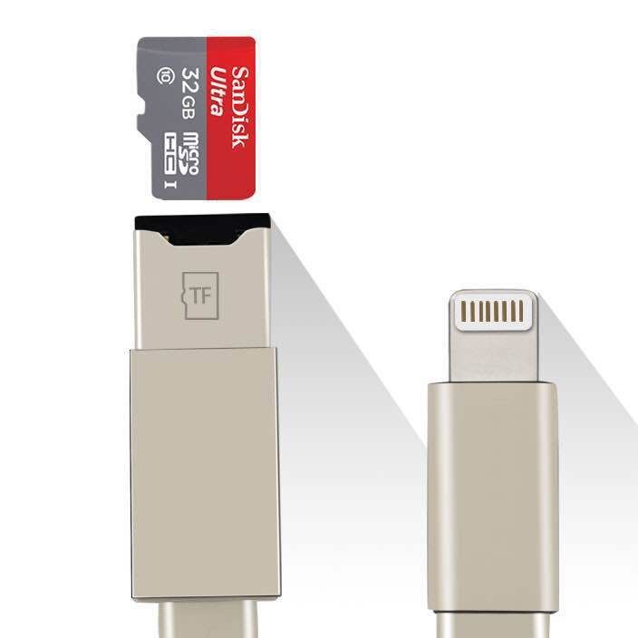 适用苹果TF卡读卡器 iPhone6s多功能数据线 苹果U盘内存扩容线OTG