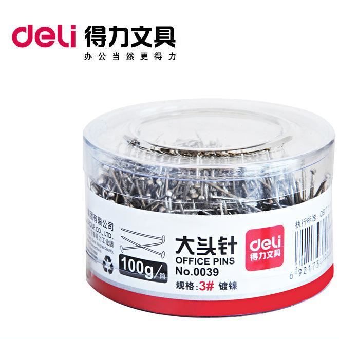 Deli/得力辦公文具批發(fā)桌面辦公用品 大頭針0039