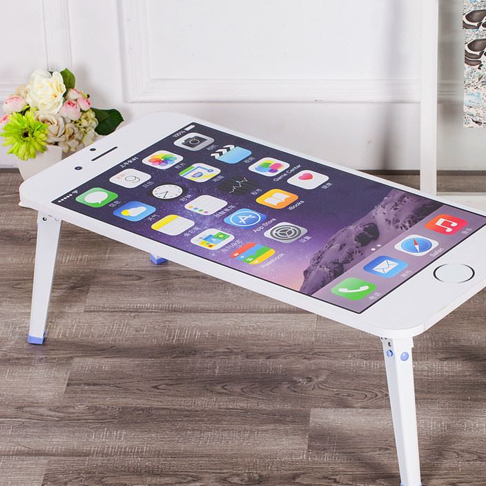 蘋果手機造型7iphone6s創(chuàng)意學(xué)生宿舍可折疊書桌電腦桌床上小桌子
