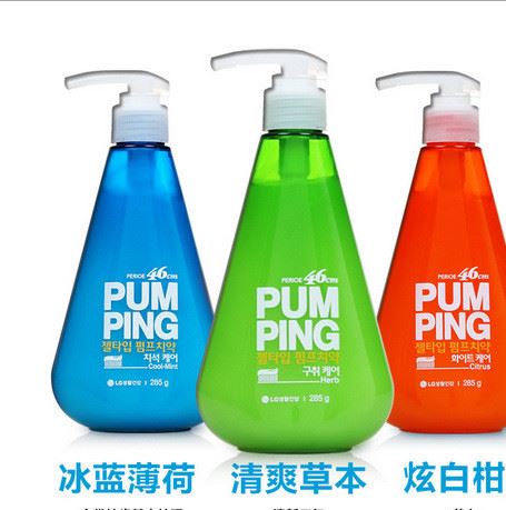 宋仲基老公LG竹鹽牙膏倍瑞傲按壓式液體牙膏 美白去黃一件代發