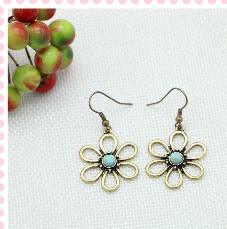 佳美馨 2017新款合成石耳環(huán) 綠色石頭耳釘 工藝品來樣定制 E0019