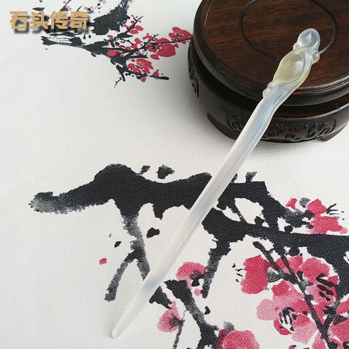 黃玉髓發簪黃瑪瑙把玩件古典頭飾發釵飾品簪子送媽媽愛人女友送禮
