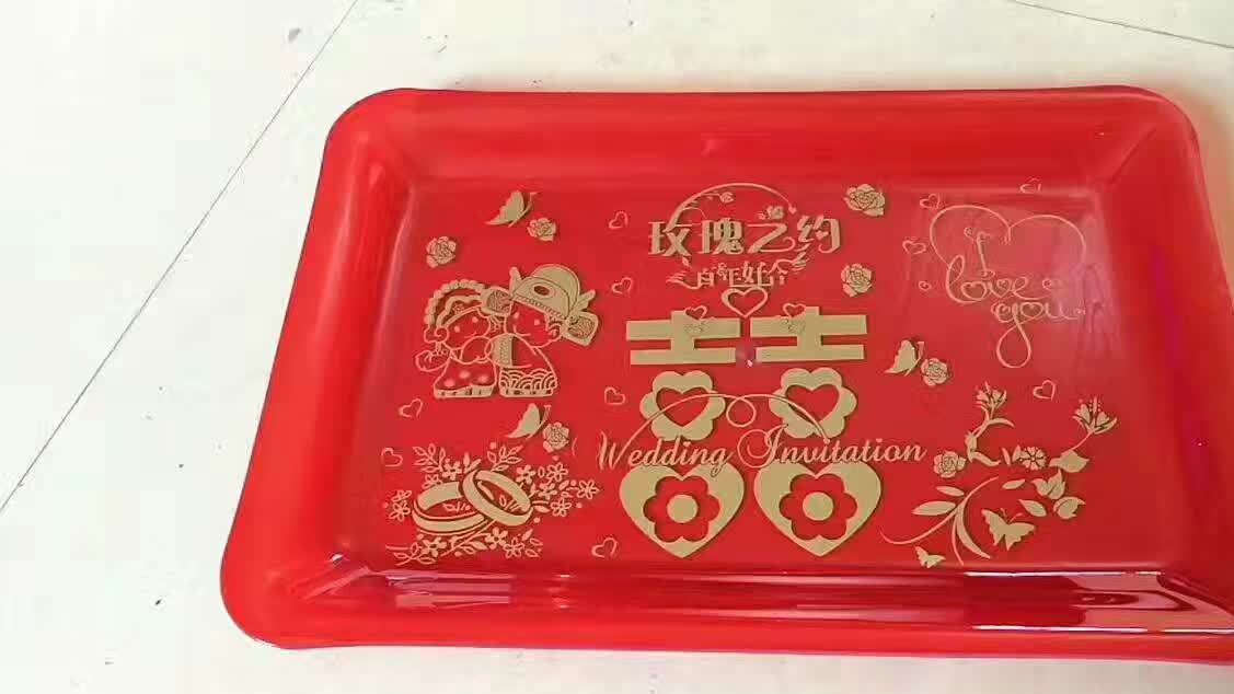 婚慶用品結(jié)婚禮品亞克力果盤喜慶用品塑料果盤婚禮水果盤子