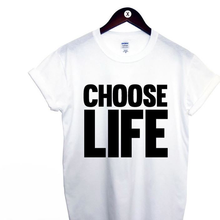 速賣通萊卡、eBay、wish，內(nèi)銷款熱賣字母CHOOSE LIFE 印花T恤
