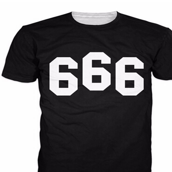 萊卡、eBay、wish，內(nèi)銷款 字母666 印花T恤服飾服裝文化衫