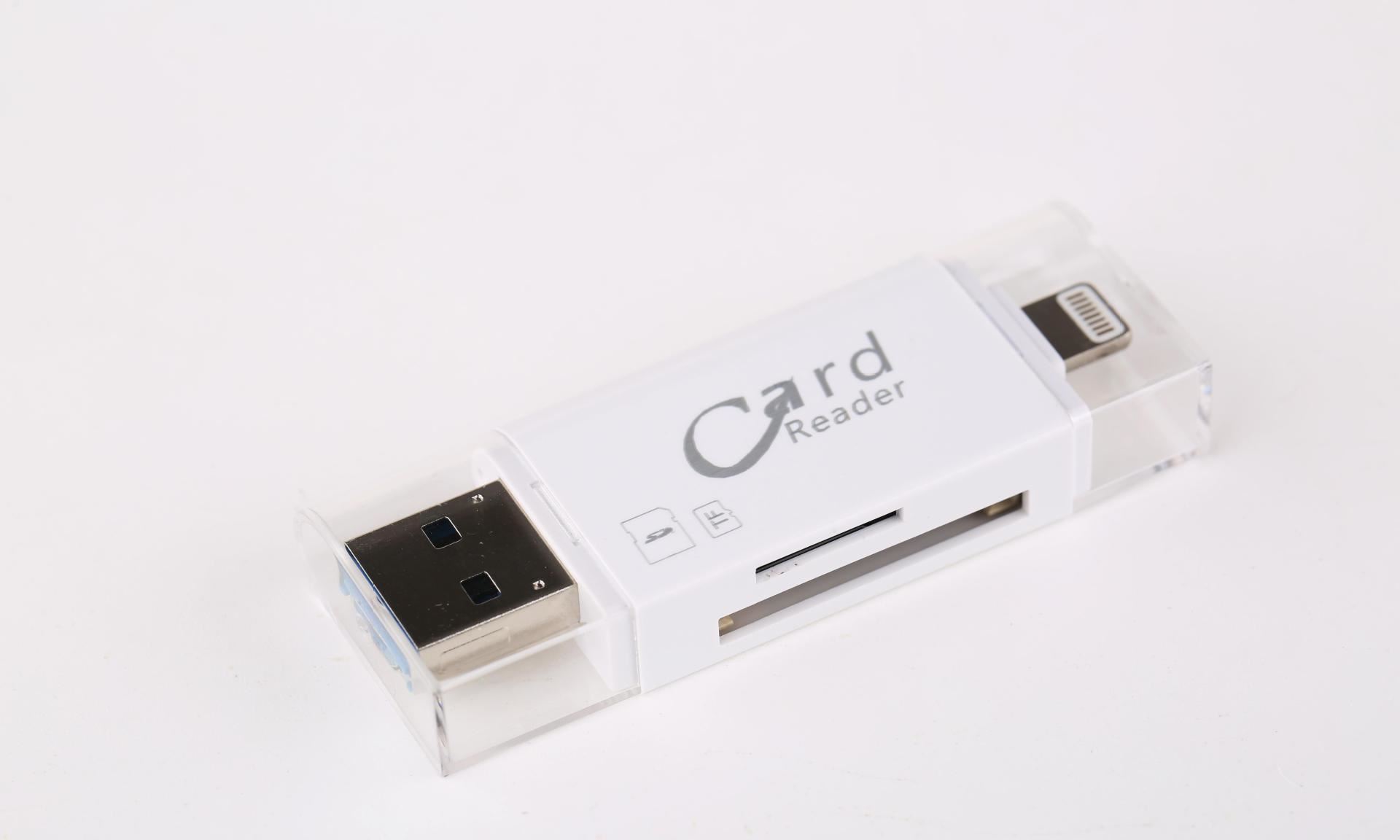 蘋果lighting接口USB讀卡器 多功能二合一 TF卡單反SD卡讀卡器