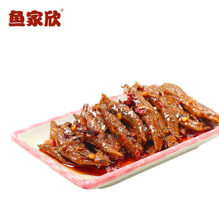 魚家欣魚荊州特產(chǎn)零食小吃香辣干小魚毛毛魚開袋即食魚仔300g