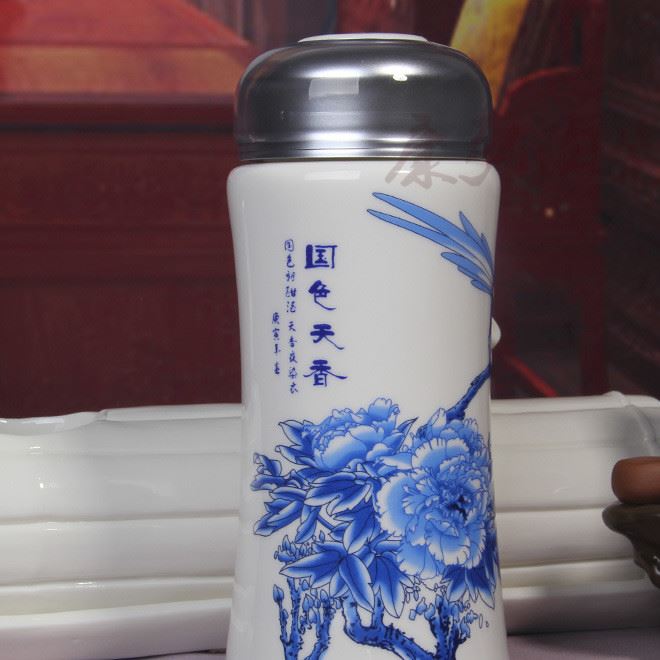 青花瓷保溫杯商務辦公文具禮品套裝可印制LOGO 事業(yè)單位中秋禮品