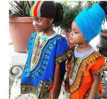 棉麻速卖通 儿童大喜吉服 Kids Dashiki 连衣裙非洲民族服饰