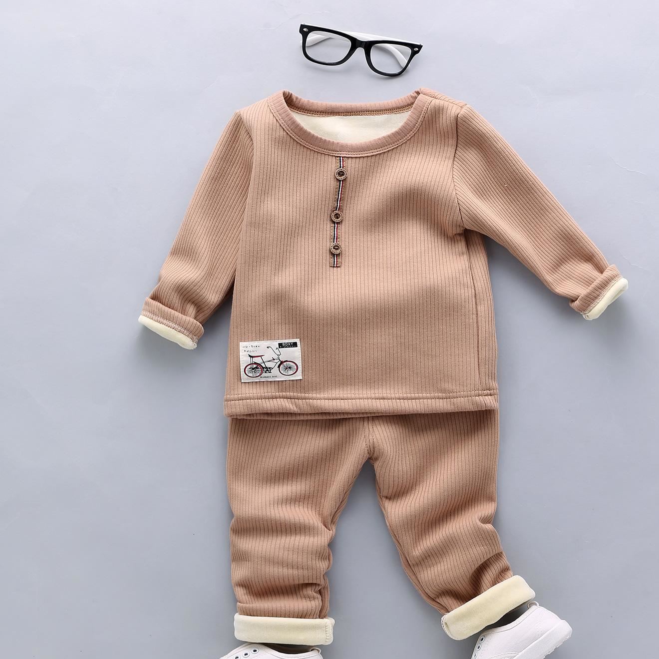 童裝保暖內(nèi)衣加厚套裝男寶寶新款彩棉衣服嬰兒秋衣秋褲棉兩件套