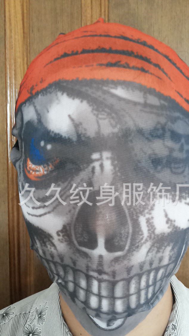 tattoo masks女款鬼節(jié)骷髏頭套頭帽子骷髏面具節(jié)慶道具萬圣節(jié)批發(fā)