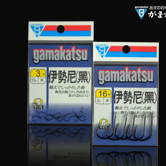 日本伽馬卡茲伊勢尼魚鉤gamakatsu 黑有倒刺鉤C1IS2