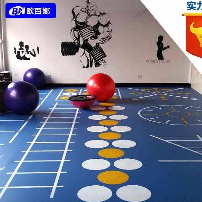 歐百娜工廠直銷(xiāo)健身工作室定制360私教地膠健身房pvc塑膠運(yùn)動(dòng)地板