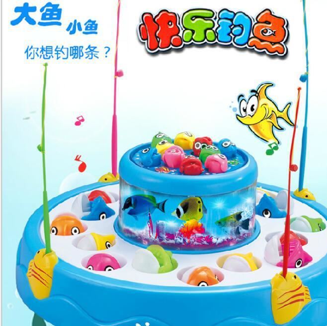 兒童磁性釣魚(yú)玩具 可充電版寶寶早教益智小孩電動(dòng)釣魚(yú)機(jī)魚(yú)池3-6歲