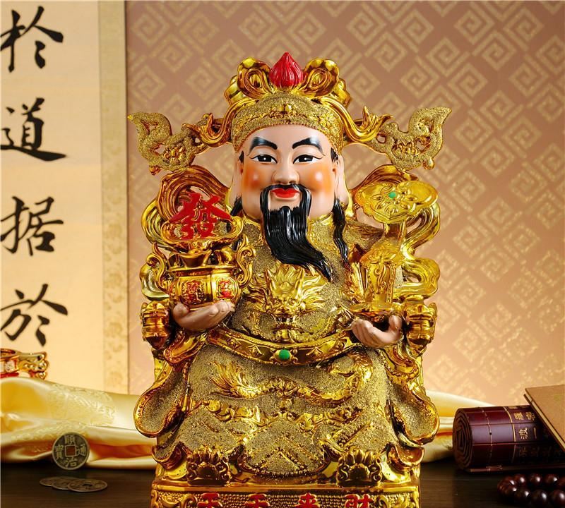 天天招财生意兴隆财神爷家居摆件工艺品陶瓷神像批发工厂直销