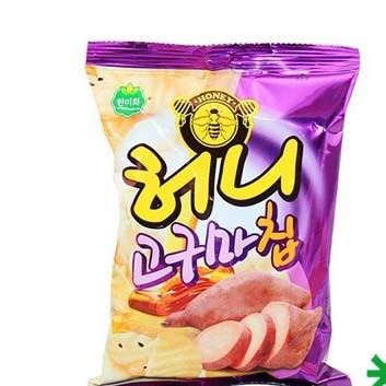 韓國零食 整箱批發(fā)食品休閑食品韓美禾蜂蜜紅薯片45g