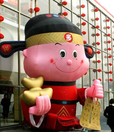 廠家定制充氣卡通 充氣財神爺 充氣春節用品 充氣人偶  氣模