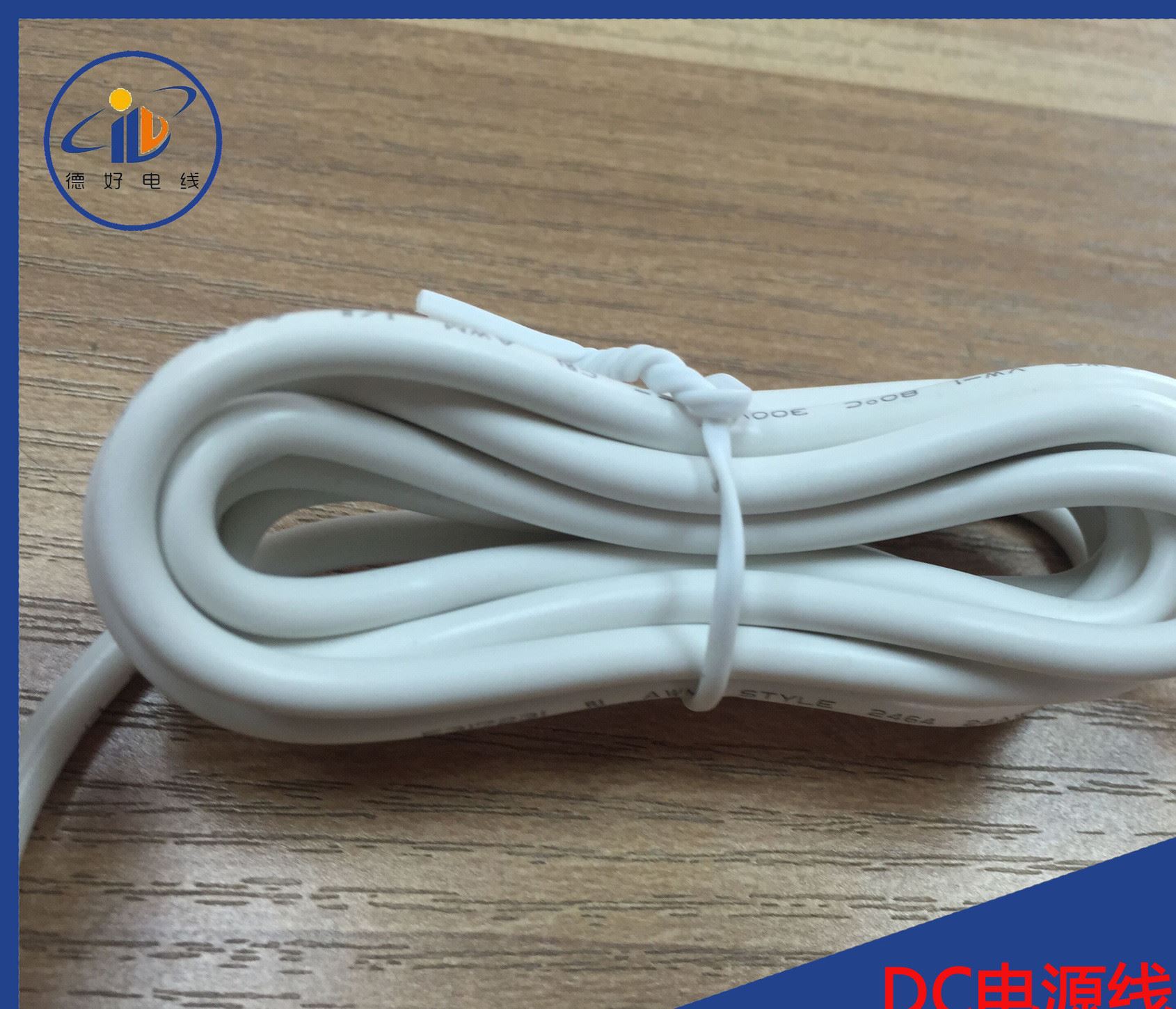 DC線，5521DC頭 To SR 脫皮沾錫，白色，長度自定義