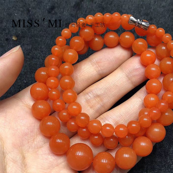 精選櫻桃紅南紅瑪瑙塔鏈項鏈女款色澤濃郁水潤福利開秒氣質百搭款